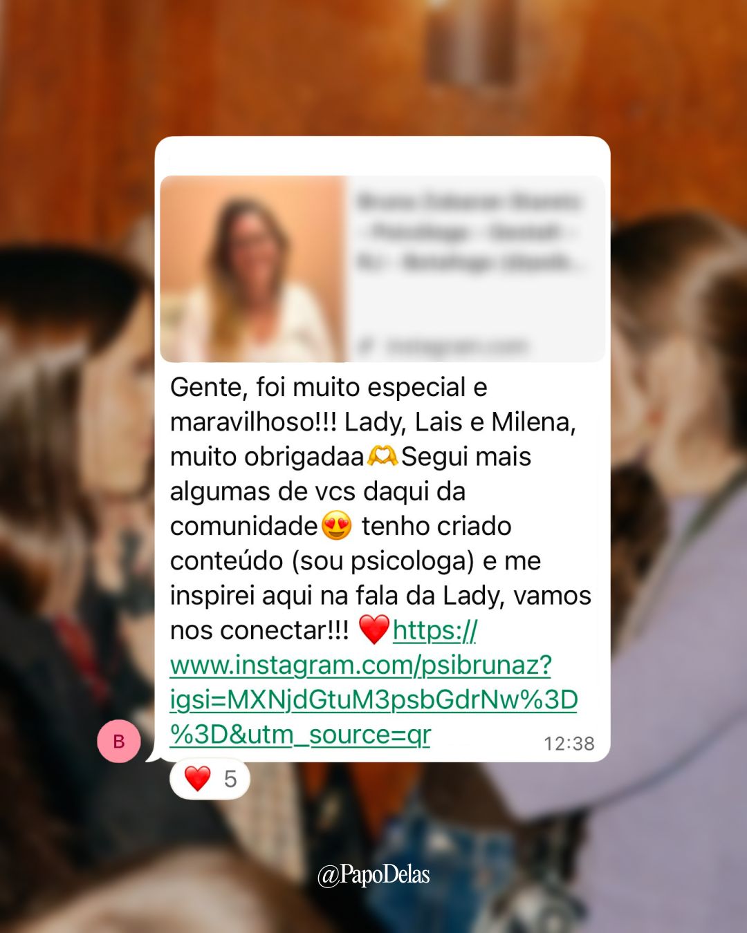Relato de integrante da comunidade Papo Delas